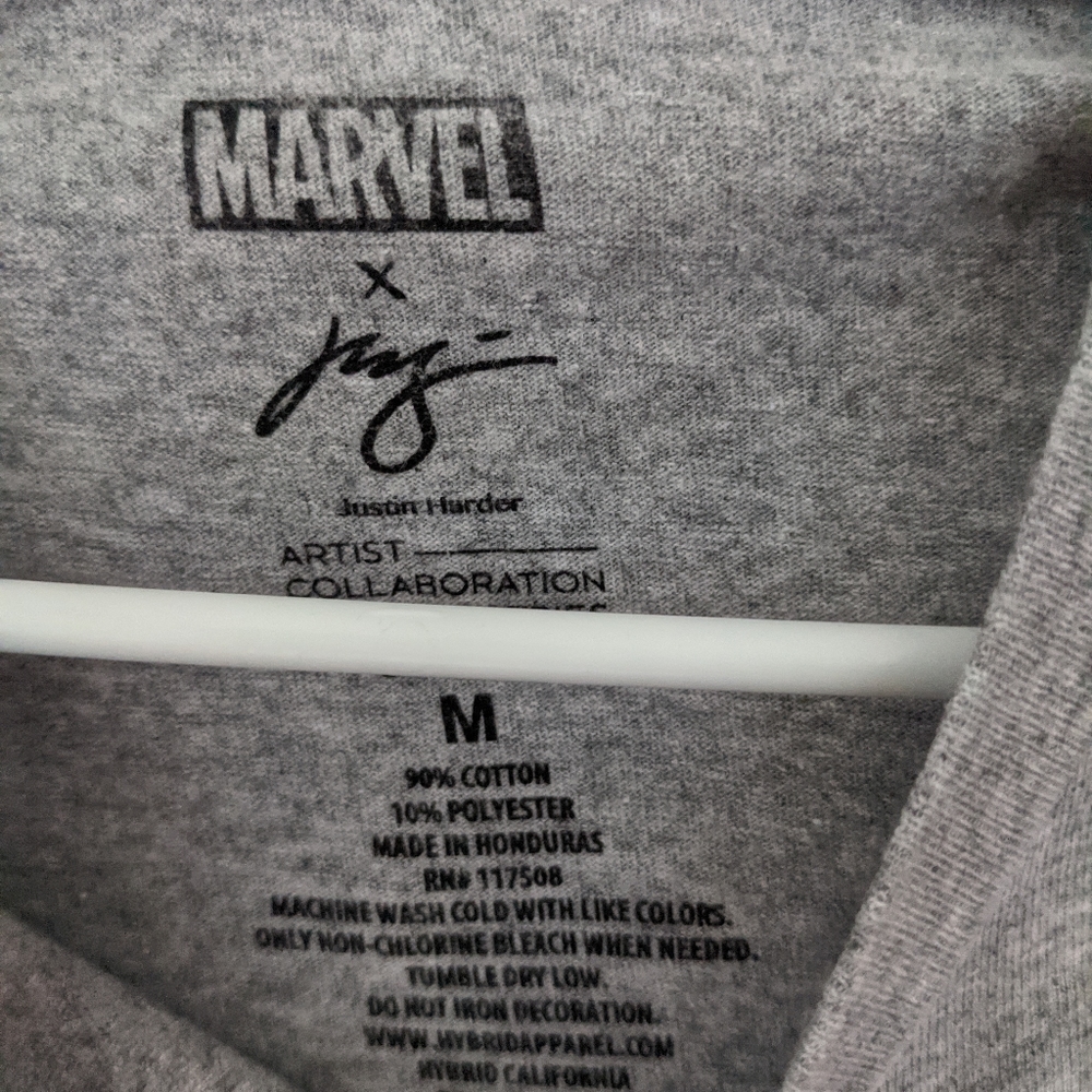 Marvel x Justin Harder collab grey t-shirt - Picture 2 of 2